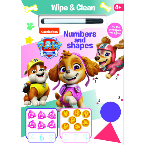 Alvilda Nickelodeon Paw Patrol. Wipe & Clean - Numbers and shapes (häftad, eng)