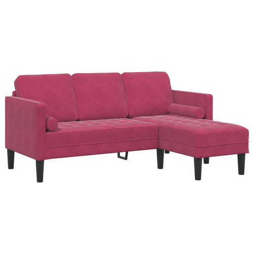vidaXL Soffset med kudde Vinröd Polyester