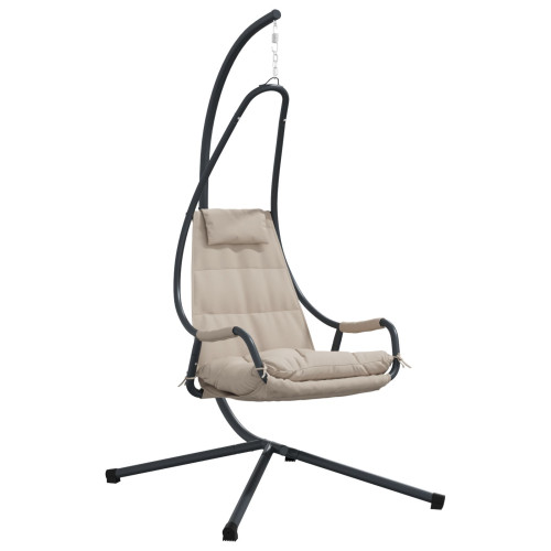 vidaXL Hängande äggstol Taupe 94 x 107 x 196,5 cm Stål