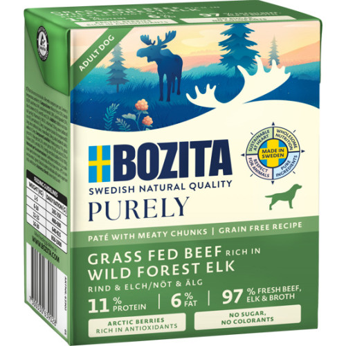 BOZITA Purely Dog Paté Elk Våtfoder för hund 370g