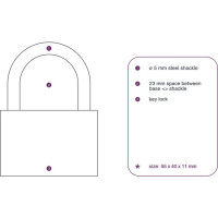 Produktbild för Hänglås PAVO Padlock Light 40mm