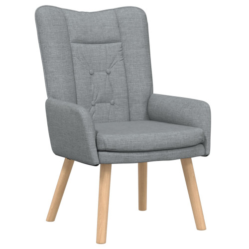 vidaXL fåtölj Ljusgrå 63 x 67 x 94 cm Tyg och plywood