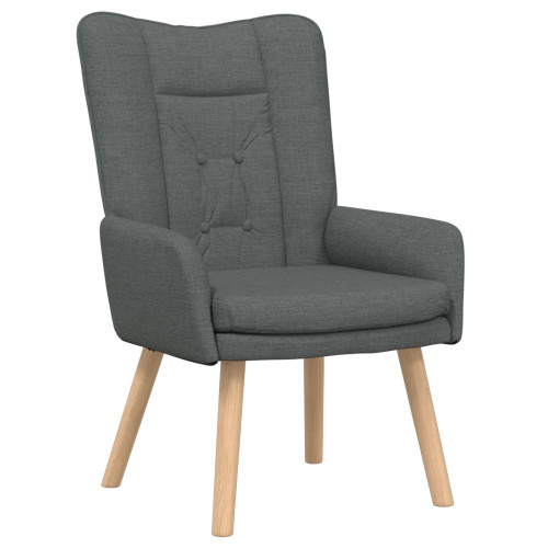 vidaXL fåtölj Mörkgrå 63 x 67 x 94 cm Tyg och plywood