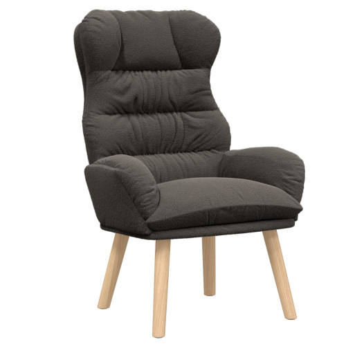 vidaXL fåtölj Mörkgrå 69 x 74 x 93 cm Sherpa tyg