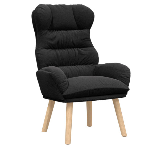 vidaXL fåtölj Svart 69 x 74 x 93 cm Sherpa tyg