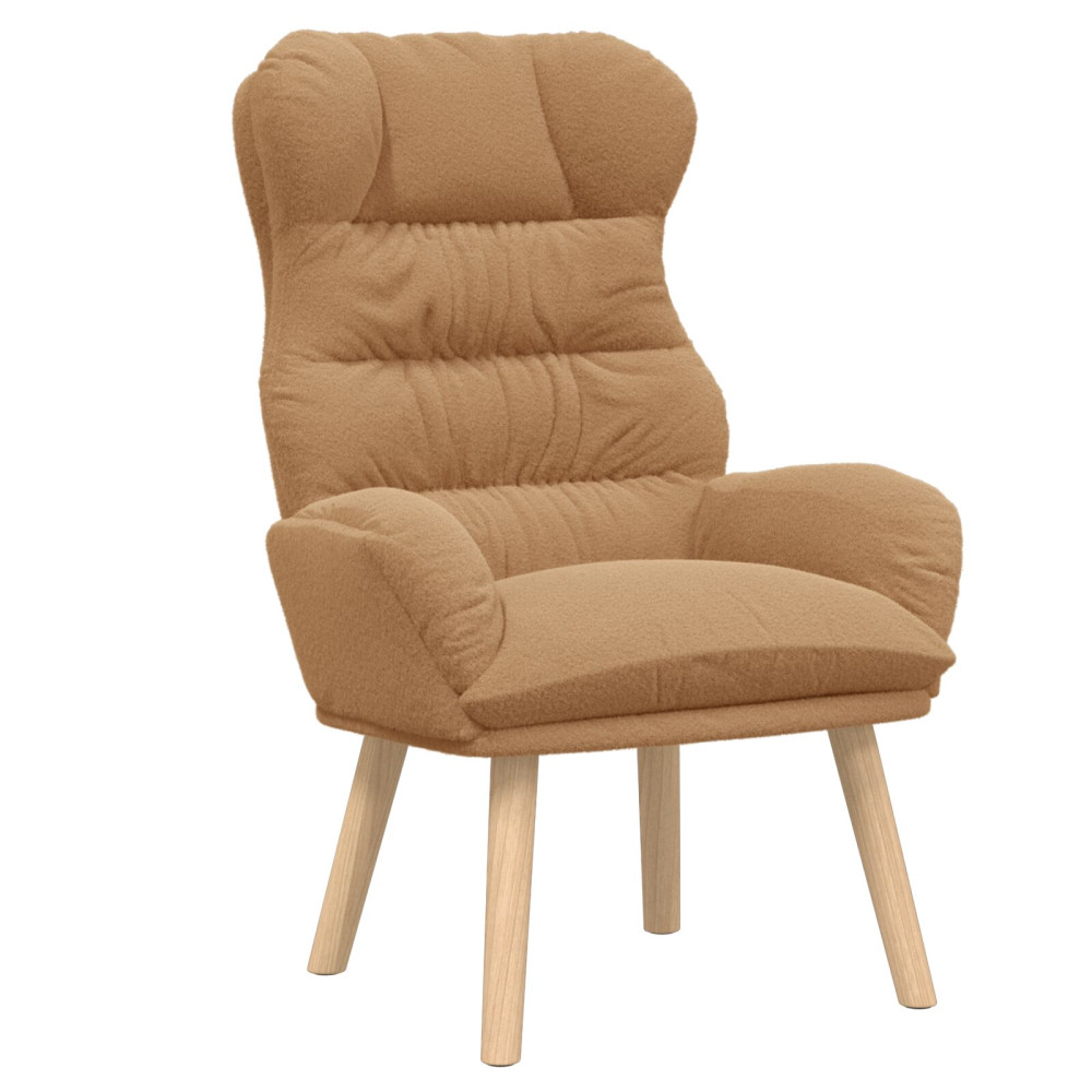 Produktbild för fåtölj Beige 69 x 74 x 93 cm Sherpa tyg
