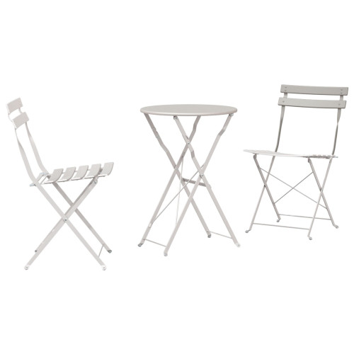 vidaXL Fällbart bistroset 3 pcs Beige Stål - Utemöbelgrupper