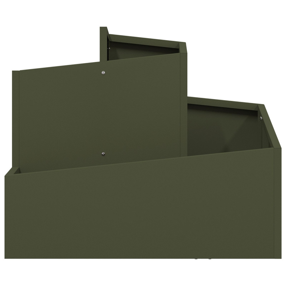 Produktbild för Trädgårdsplanterare Olivgrön 60 x 60 x 50 cm Kallvalsat stål
