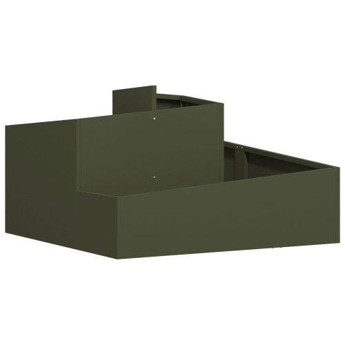 vidaXL Trädgårdsplanterare Olivgrön 80 x 80 x 50 cm Kallvalsat stål