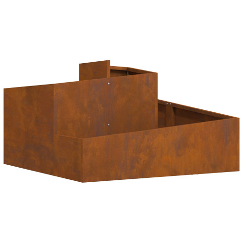 vidaXL Trädgårdsplanterare Brun 80 x 80 x 50 cm Väderbeständig stål