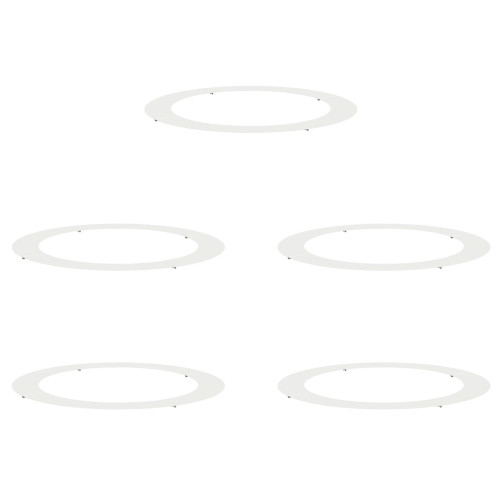 vidaXL lämplig för Flat Trädringar 5 pcs Vit Ø90 / 120 cm Stål