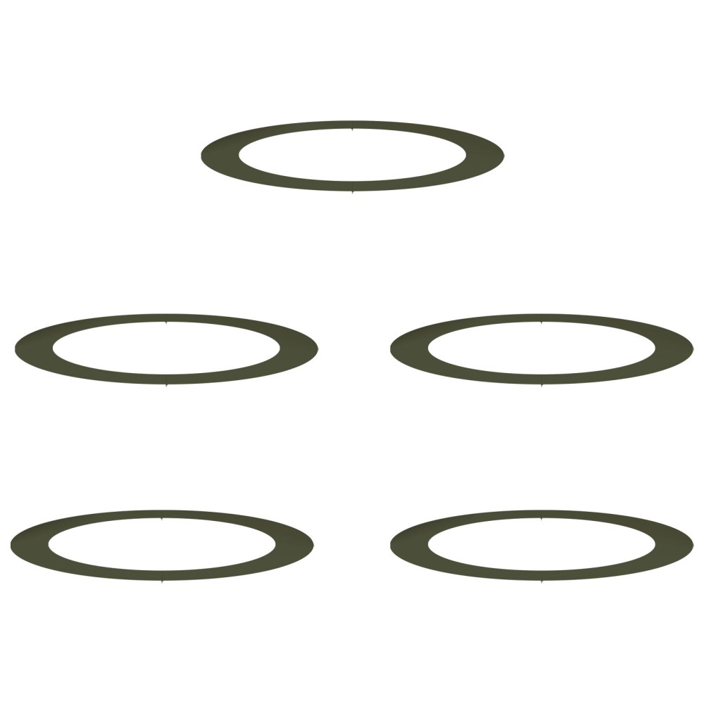 Produktbild för lämplig för Flat Trädringar 5 pcs Olivgrön Ø90 / 120 cm Stål