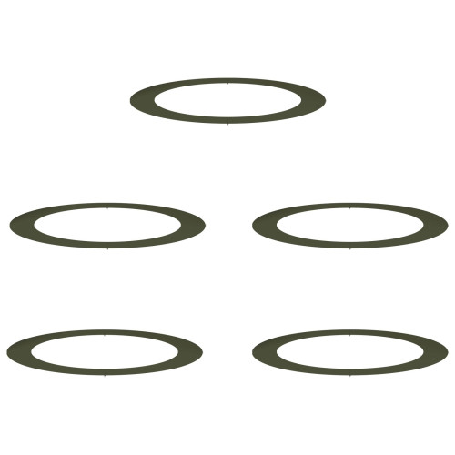 vidaXL lämplig för Flat Trädringar 5 pcs Olivgrön Ø90 / 120 cm Stål