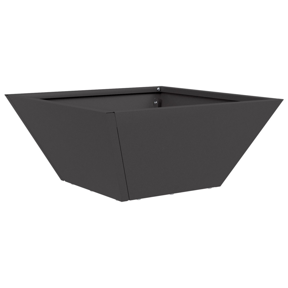 Produktbild för Trädgårdsplanterare Svart 35 x 35 x 15 cm Kallvalsat stål
