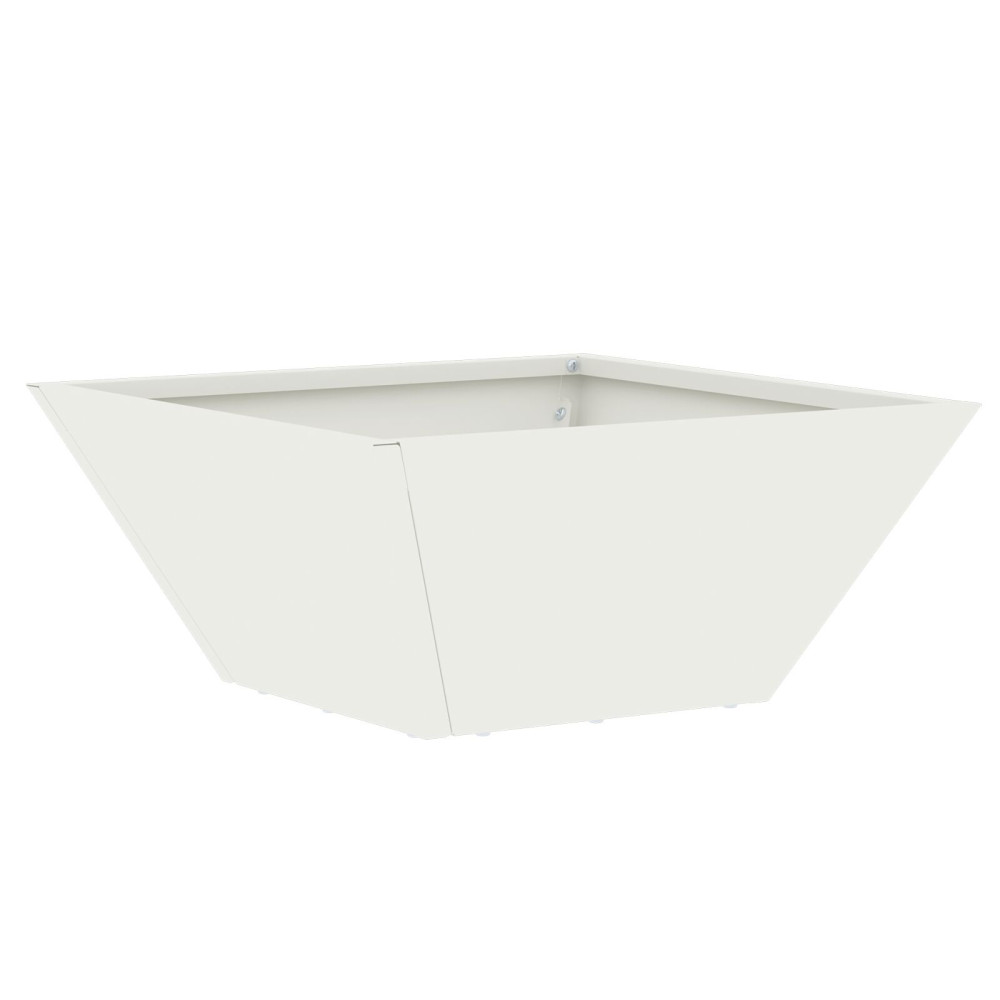 Produktbild för Trädgårdsplanterare Vit 35 x 35 x 15 cm Kallvalsat stål
