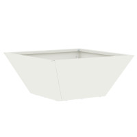 Produktbild för Trädgårdsplanterare Vit 35 x 35 x 15 cm Kallvalsat stål