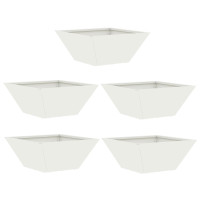 Produktbild för Trädgårdsplanterare 5 pcs Vit 35 x 35 x 15 cm Kallvalsat stål
