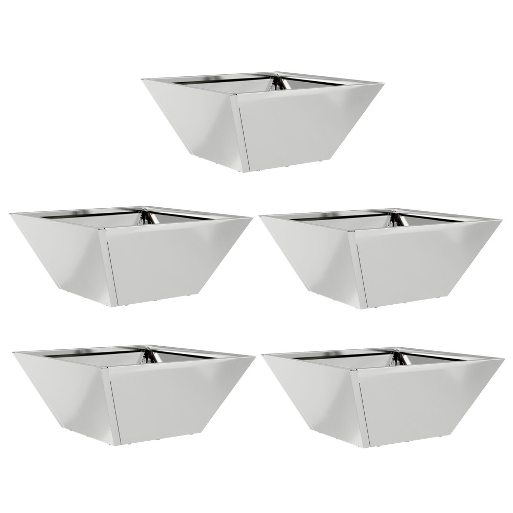Produktbild för Trädgårdsplanterare 5 pcs Silver 35 x 35 x 15 cm