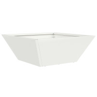 Produktbild för Trädgårdsplanterare Vit 40 x 40 x 15 cm Kallvalsat stål