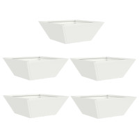 Produktbild för Trädgårdsplanterare 5 pcs Vit 40 x 40 x 15 cm Kallvalsat stål