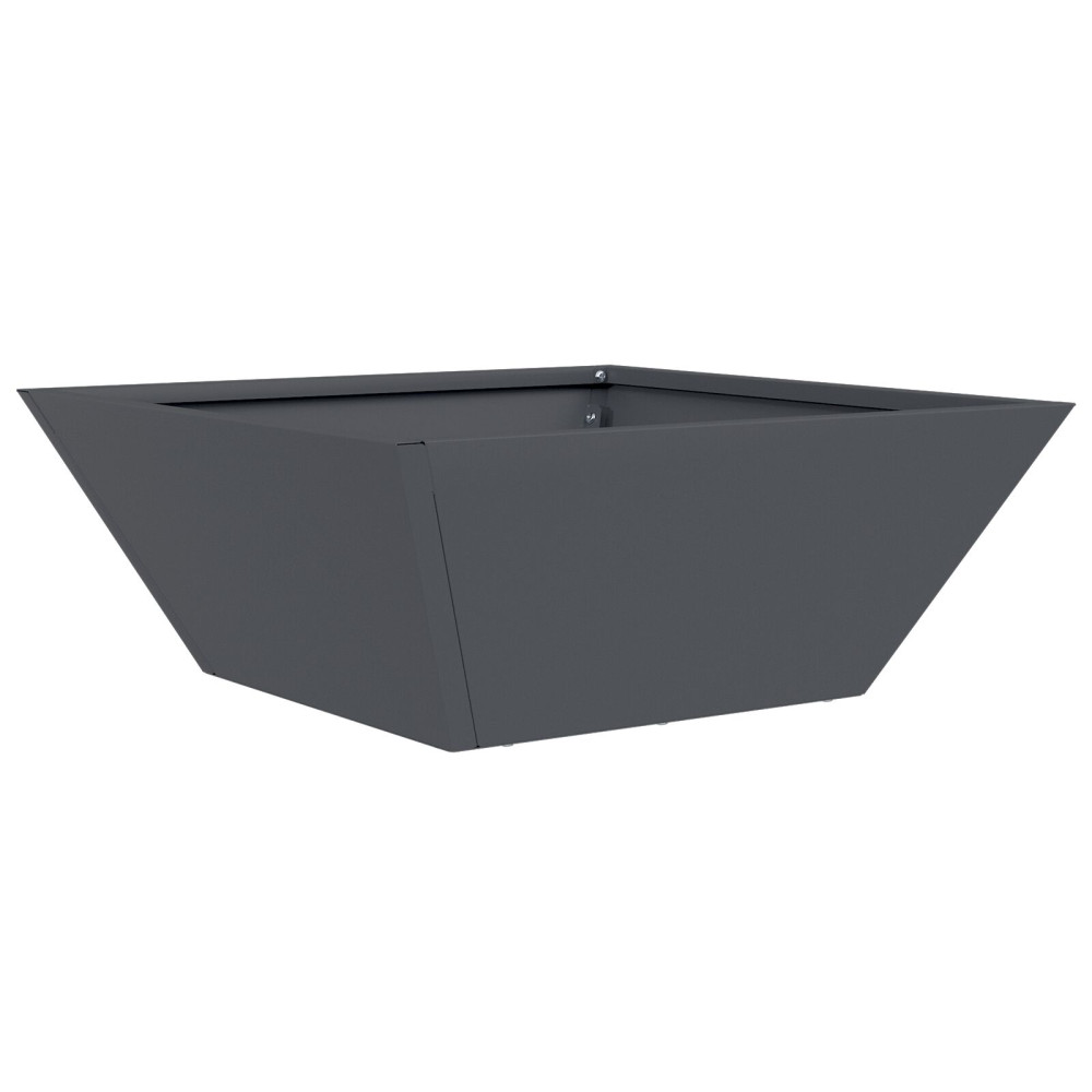 Produktbild för Trädgårdsplanterare Antracit 40 x 40 x 15 cm Kallvalsat stål