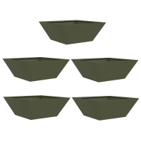 Produktbild för Trädgårdsplanterare 5 pcs Olivgrön 40 x 40 x 15 cm