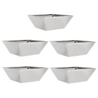 Produktbild för Trädgårdsplanterare 5 pcs Silver 40 x 40 x 15 cm Rostfritt stål
