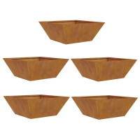 Produktbild för Trädgårdsplanterare 5 pcs Rostig 40 x 40 x 15 cm
