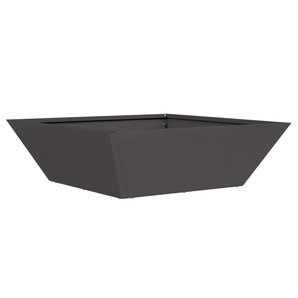 Produktbild för Trädgårdsplanterare Svart 50 x 50 x 15 cm Kallvalsat stål