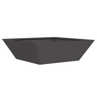 Produktbild för Trädgårdsplanterare Svart 50 x 50 x 15 cm Kallvalsat stål