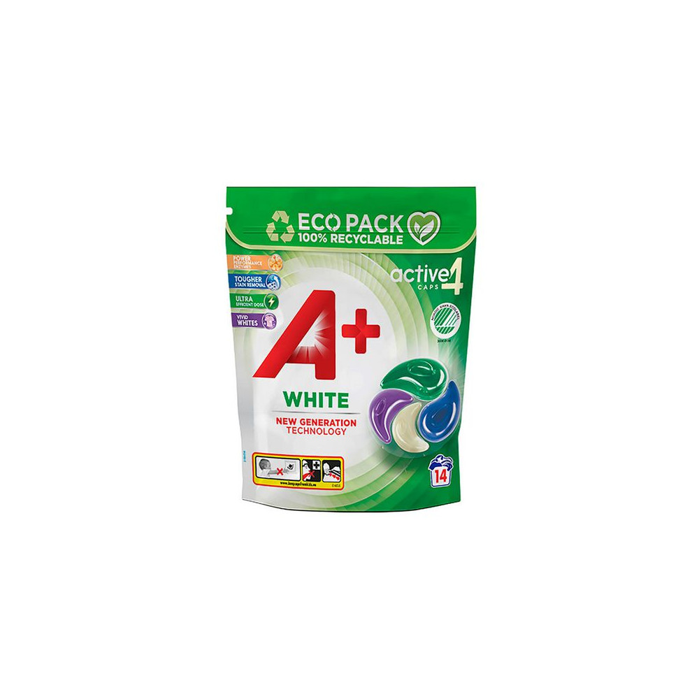 Produktbild för Tvättkapslar A+ White Active4 14/fp