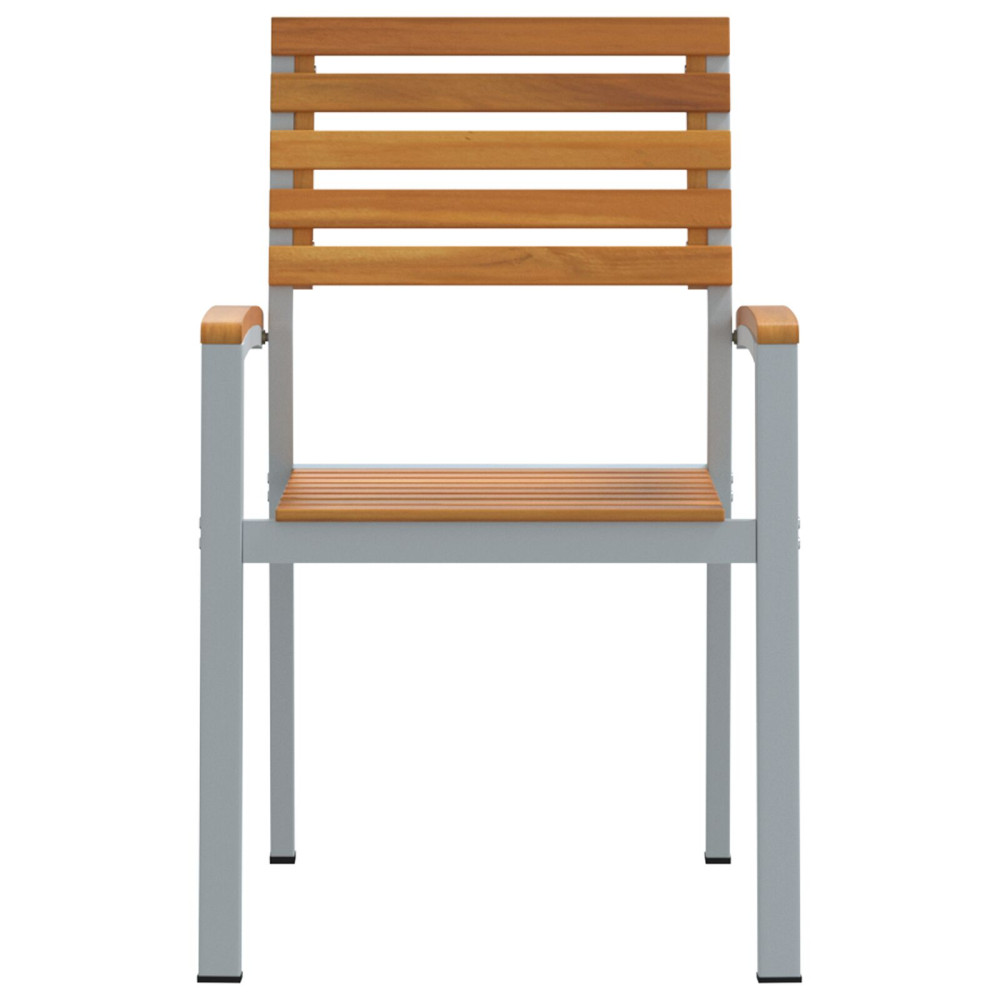 Produktbild för Trädgård Stol 8 pcs Brun 56 x 57 x 87 cm Massivt Akaciaträ
