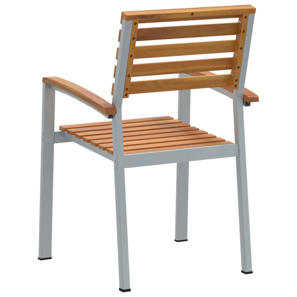 Produktbild för Trädgård Stol 8 pcs Brun 56 x 57 x 87 cm Massivt Akaciaträ