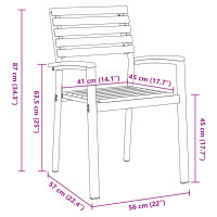 Produktbild för Trädgård Stol 8 pcs Brun 56 x 57 x 87 cm Massivt Akaciaträ