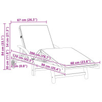 Produktbild för Solstol 2 pcs Röd 200 x 67 x 84 cm Massivt Akaciaträ