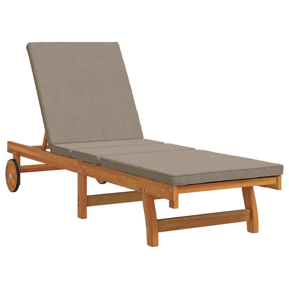 Produktbild för Solstol Reclining 1-person 2 pcs Brun Massivt Akaciaträ