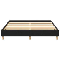 Produktbild för Sängram Svart Ek 203 x 153 x 25 cm Konstruerat trä
