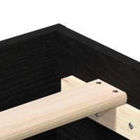 Produktbild för Sängram Svart Ek 203 x 143 x 25 cm Konstruerat trä