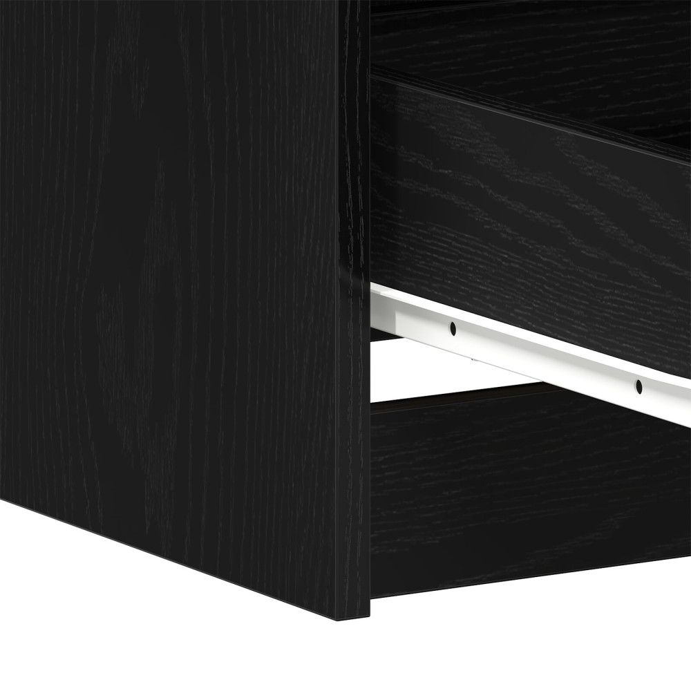 Produktbild för Skrivbord med låda Svart Ek 140 x 50 x 76 cm Konstruerat trä