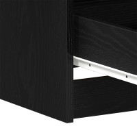 Produktbild för Skrivbord med låda Svart Ek 140 x 50 x 76 cm Konstruerat trä