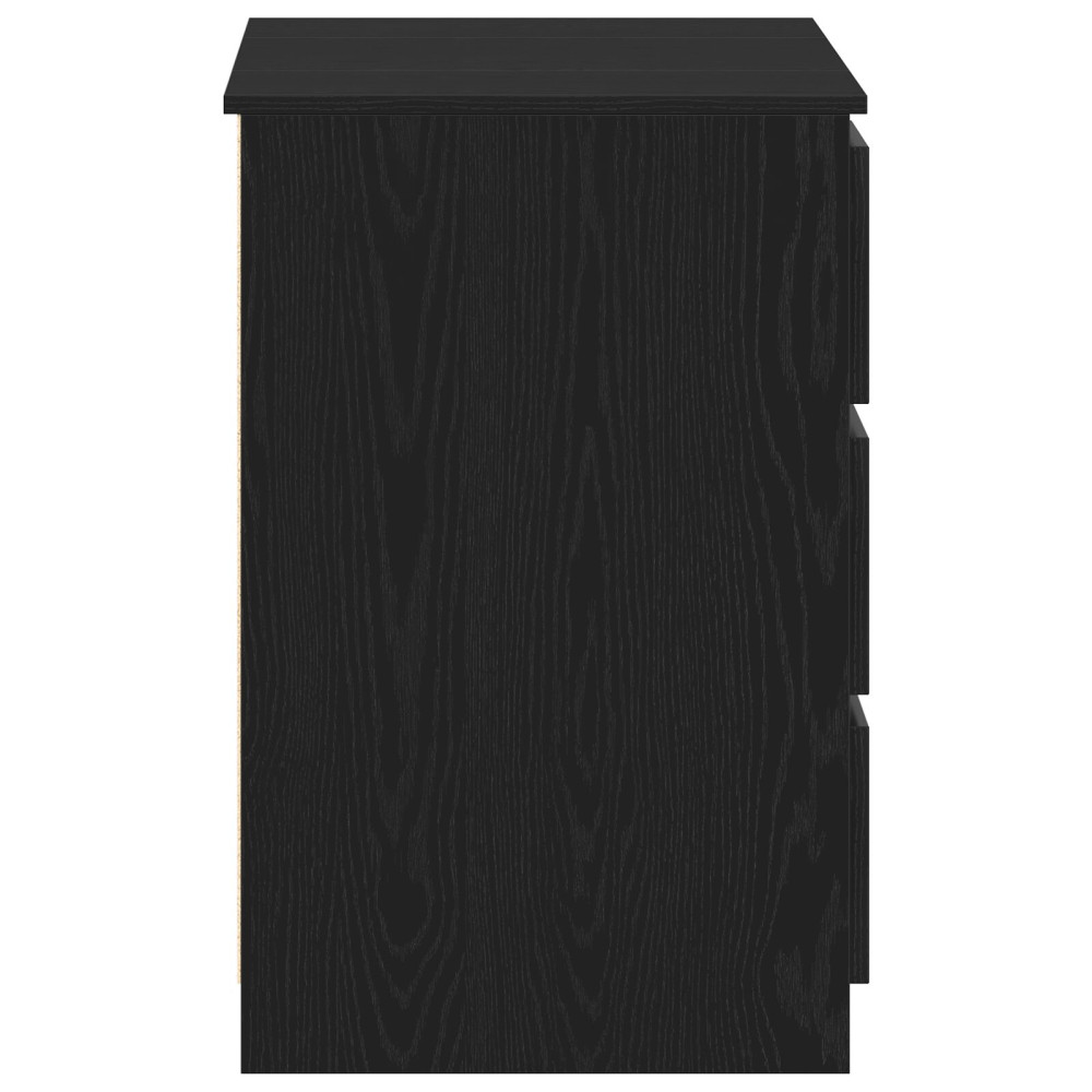 Produktbild för Skrivbord med låda Svart Ek 140 x 50 x 76 cm Konstruerat trä