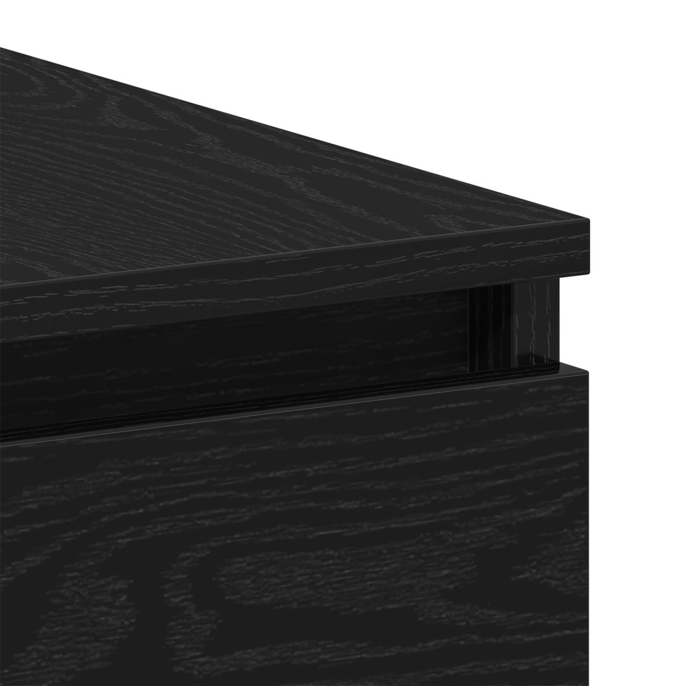 Produktbild för Skrivbord med låda Svart Ek 140 x 50 x 76 cm Konstruerat trä