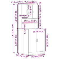 Produktbild för Tvättmaskinskåp 2 pcs Svart Ek 70,5 x 71,5 x 181,5 cm