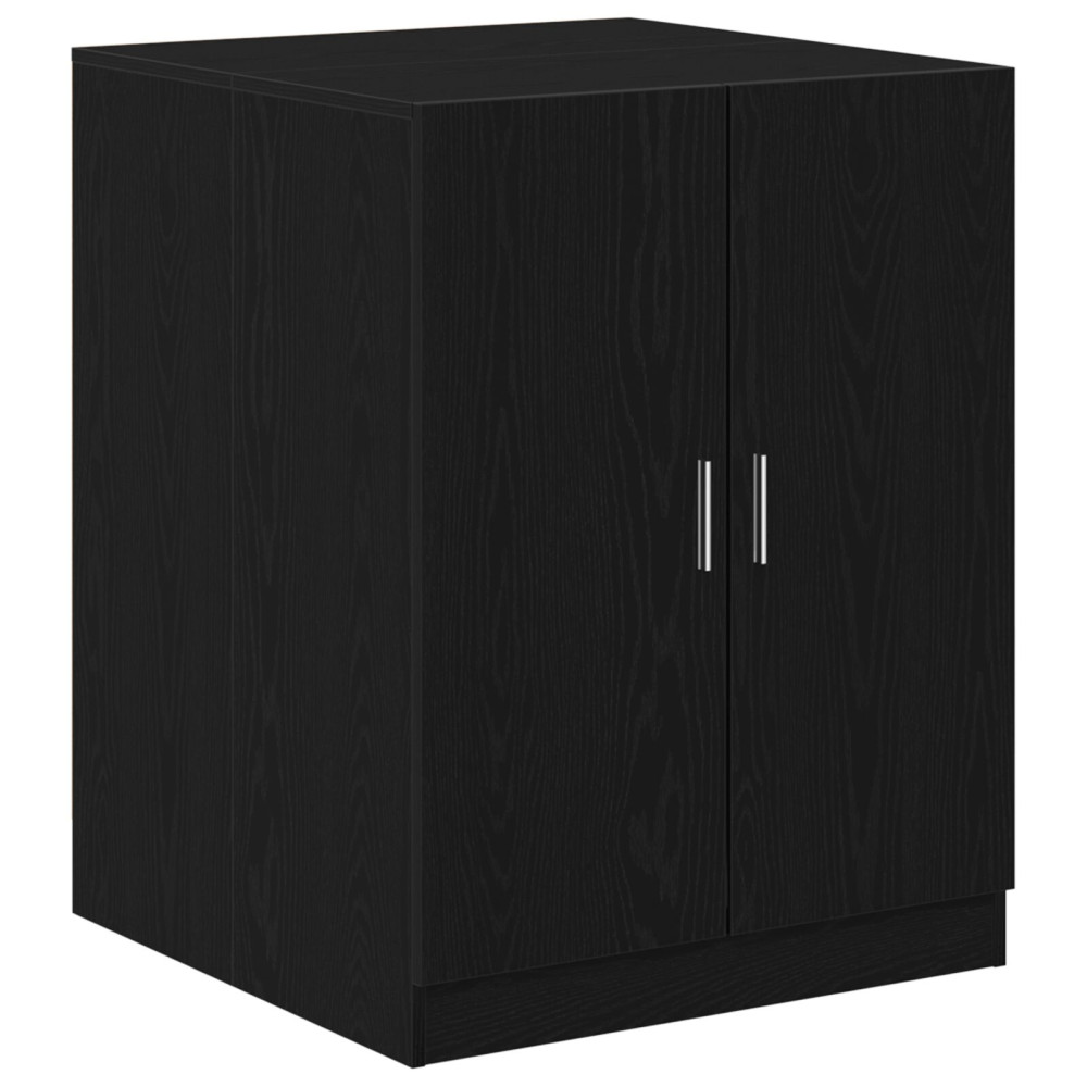 Produktbild för Tvättmaskinskåp 2 pcs Svart Ek 70,5 x 71,5 x 181,5 cm