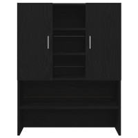 Produktbild för Tvättmaskinskåp 2 pcs Svart Ek 70,5 x 71,5 x 181,5 cm