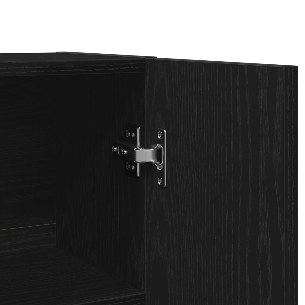 Produktbild för Tvättmaskinskåp 2 pcs Svart Ek 70,5 x 71,5 x 181,5 cm