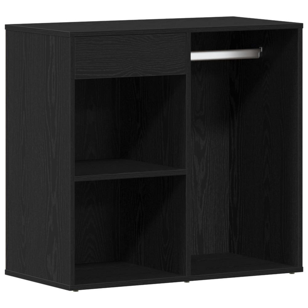 Produktbild för LED Sminkbord Set Svart Ek 140 x 40 x 140 cm Konstruerat trä