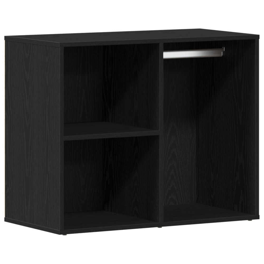 Produktbild för LED Sminkbord Set Svart Ek 140 x 40 x 140 cm Konstruerat trä