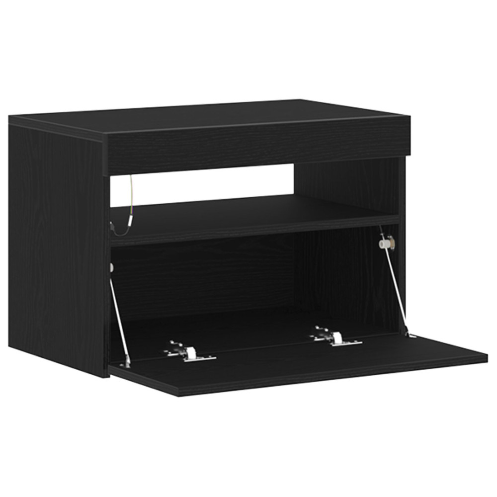 Produktbild för Nattduksbord Svart Ek 60 x 35 x 40 cm Konstruerat trä