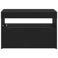Produktbild för Nattduksbord Svart Ek 60 x 35 x 40 cm Konstruerat trä